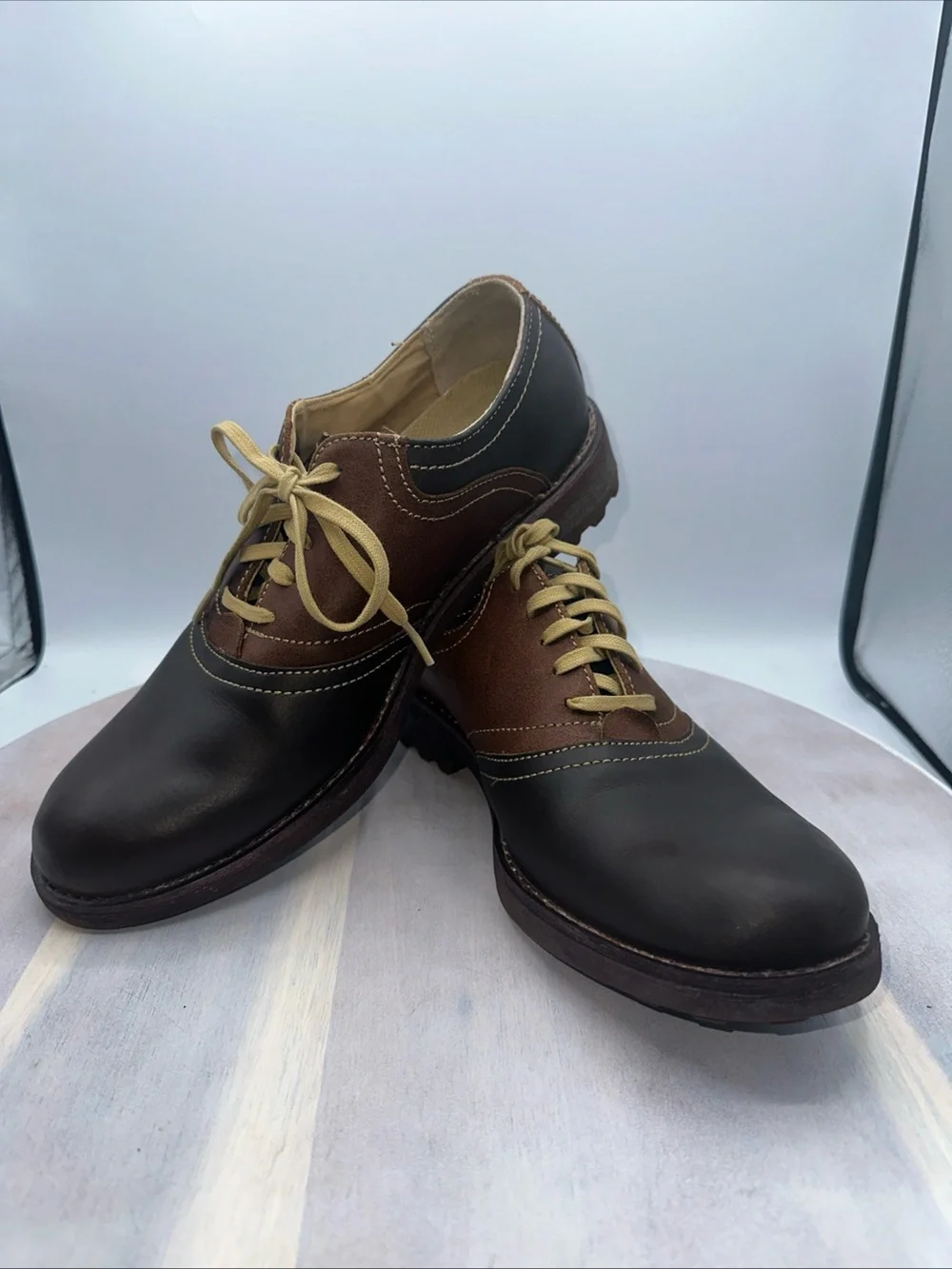 Skechers Two-Tone Brown and Tan Men's Oxford Shoes Hank Memory Foam. #1080
